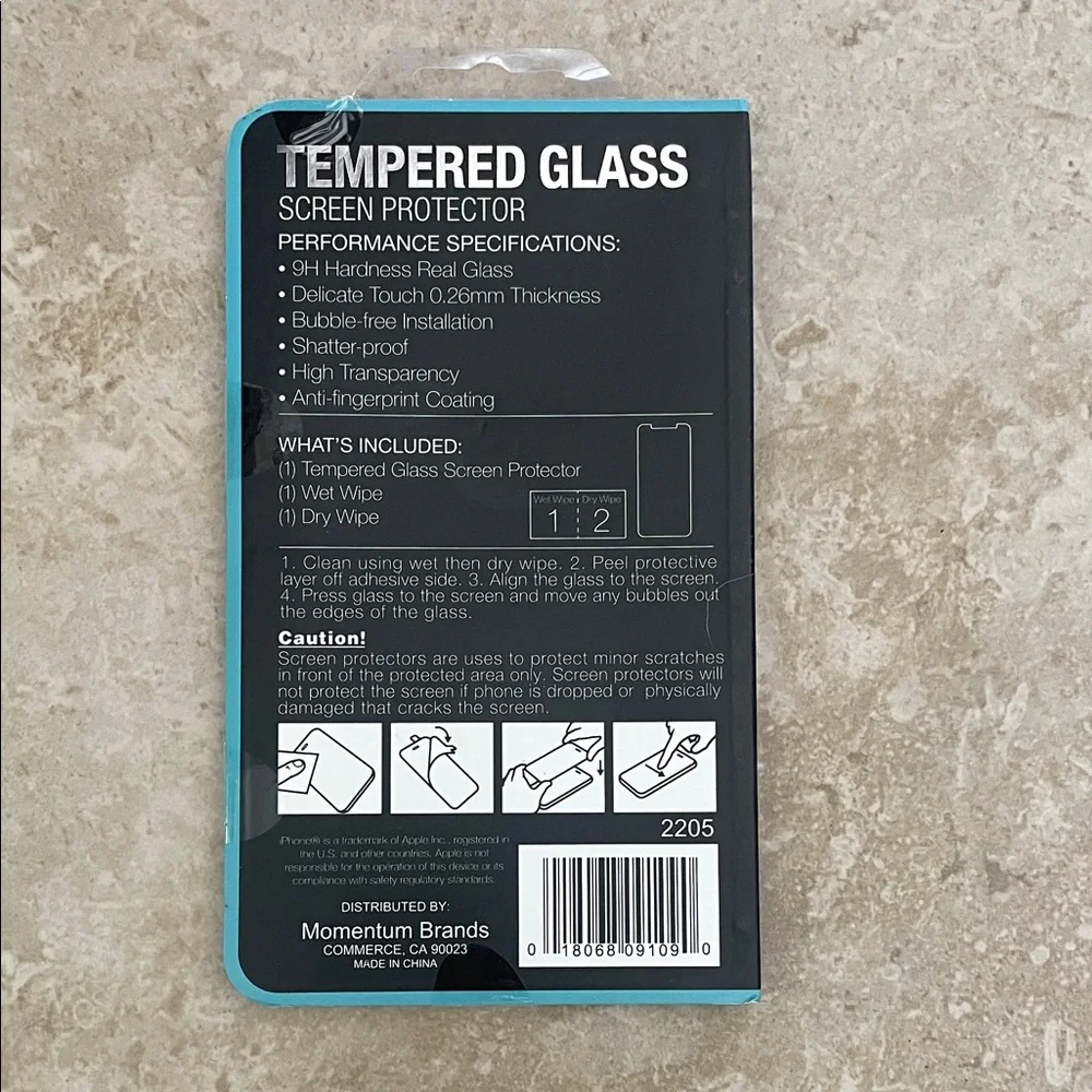 Tempered Glass Screen Protector for iPhone 12 & 12 Pro - Black
